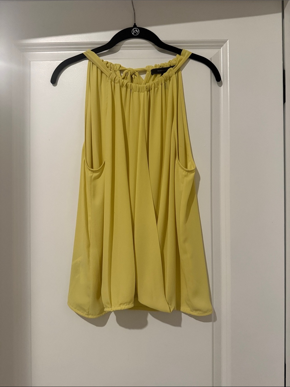 BCBGMaxAzria Lemon Yellow Halter Blouse